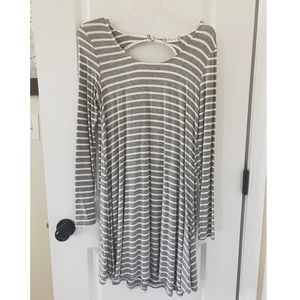 Altar’d State Gray & White Striped Dress